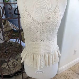 Zara crochet and cotton tank top size small